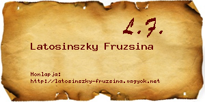 Latosinszky Fruzsina névjegykártya
